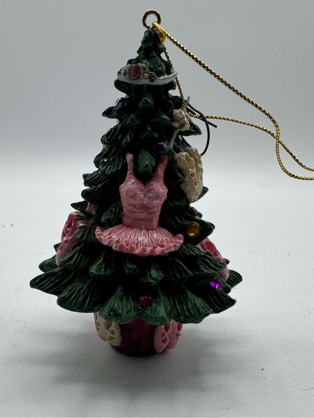 Ballet Design Christmas Tree Hanging Ornament Pink & White Slippers Tiara + More